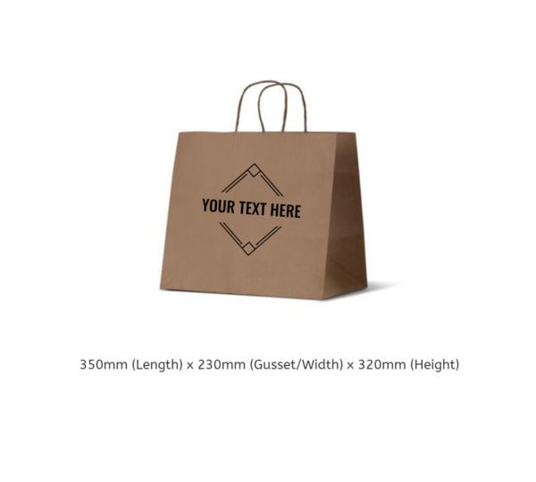 Large Takeaway Kraft Brown Paper Gift Bag - 100PK - PackQueen
