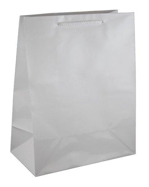 Medium - Gloss White Paper Gift Bag (100 PACK) - PackQueen