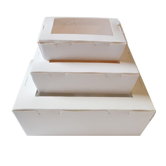 Medium Lunch Boxes with Window 200PK - White - PackQueen