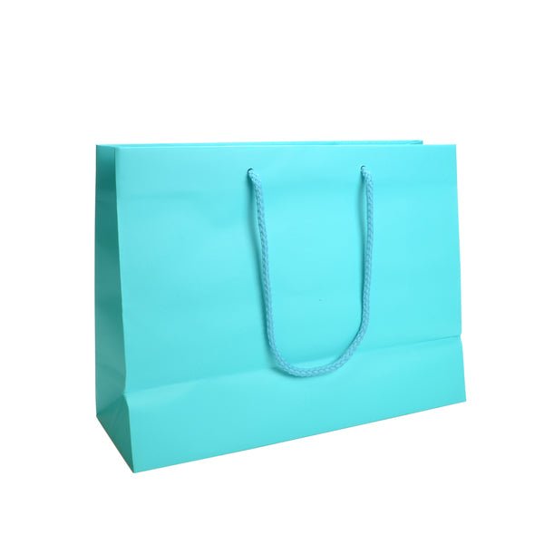 Medium - Matt White Laminated European Gift Bag - 100 PACK - PackQueen