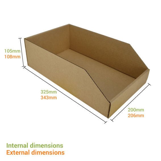 Pick Bin Box & Part Box 17973 (One Piece Self Locking Cardboard Storage Box) - PackQueen