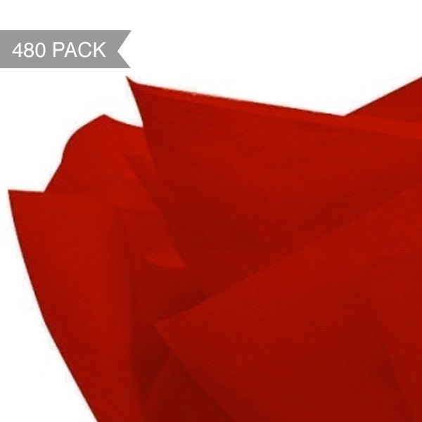 Red Tissue Paper - 500 x 750mm (Bulk 480 Sheets) - PackQueen