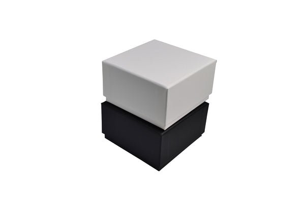 Rigid Cardboard Standard Deep Jewellery Box suitable for watches/cuff bracelet - Matt Black (non reversible white suede foam insert) - PackQueen