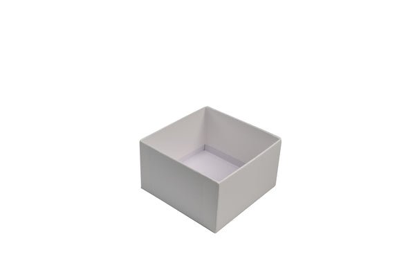 Rigid Cardboard Standard Deep Jewellery Box suitable for watches/cuff bracelet - Matt White (non reversible white suede foam insert) - PackQueen