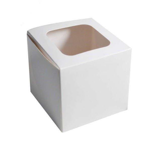 SAMPLE - 1 Cupcake Box with removable insert - Smooth White Paperboard (285gsm) - PackQueen