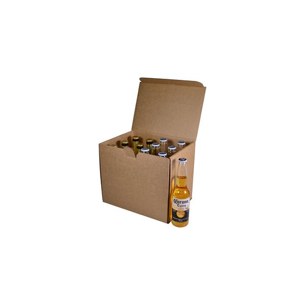 SAMPLE - 12 Beer Bottle Divider Insert for 12 Beer Bottle Box (Box Sold Separately) - Kraft Brown - PackQueen