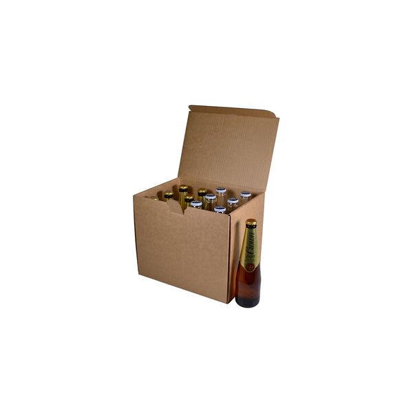 SAMPLE - 12 Beer Bottle Divider Insert for 12 Beer Bottle Box (Box Sold Separately) - Kraft Brown - PackQueen