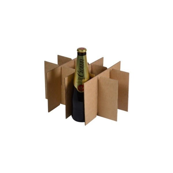 SAMPLE - 12 Beer Bottle Divider Insert for 12 Beer Bottle Box (Box Sold Separately) - Kraft Brown - PackQueen
