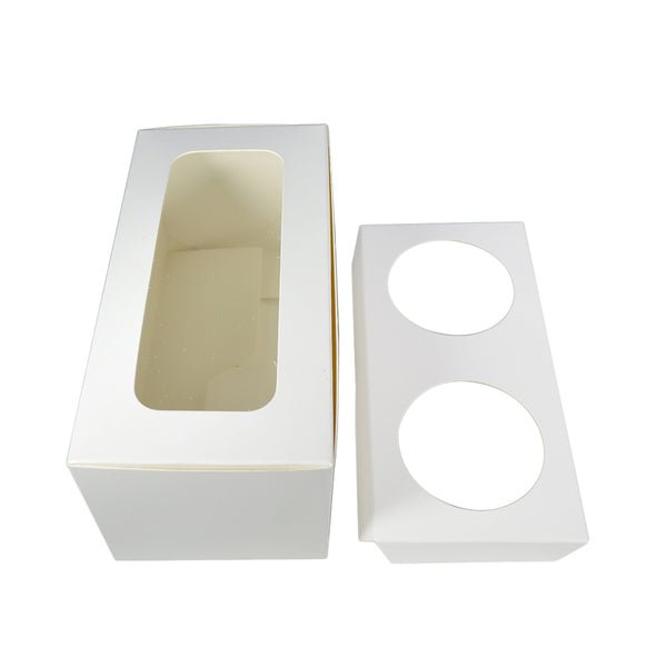 SAMPLE - 2 Cupcake Box with removable insert - Smooth White Paperboard (285gsm) - PackQueen