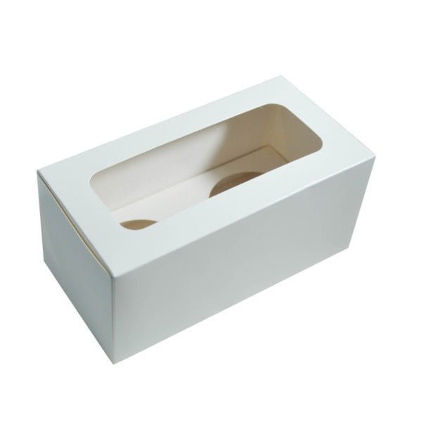SAMPLE - 2 Cupcake Box with removable insert - Smooth White Paperboard (285gsm) - PackQueen