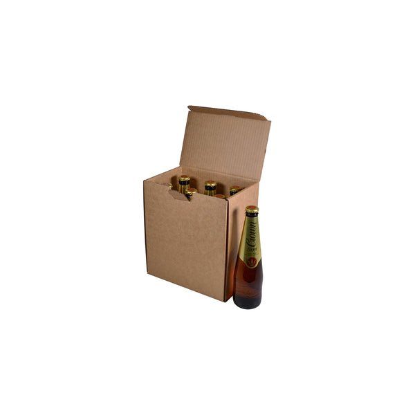 SAMPLE - 6 Beer Bottle Divider Insert for the 6 Beer Bottle Box (700-24683) - Kraft Brown (Box Sold Separately) - PackQueen