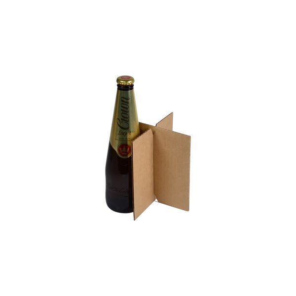 SAMPLE - B Flute - 4 Beer Bottle Shipping Box (insert sold separately 700-24812) - Kraft Brown - PackQueen