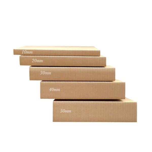 SAMPLE - B FLUTE - A2 Multi Crease Box (1 Box 5 Heights 10/20/30/40/50mm) - Kraft Brown - PackQueen