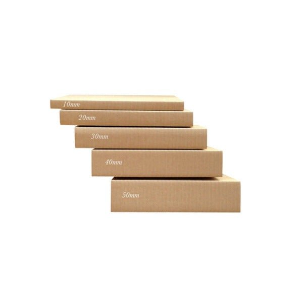 SAMPLE - B FLUTE - A5 Multi Crease Box (1 Box 5 Heights 10/20/30/40/50mm) - Kraft Brown - PackQueen
