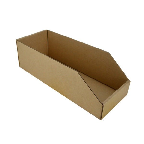 SAMPLE - B Flute - Pick Bin Box & Part Box 17971 (One Piece Self Locking Cardboard Storage Box) - Kraft Brown - PackQueen