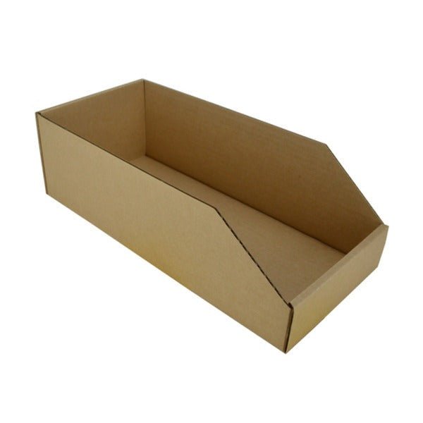 SAMPLE - B Flute - Pick Bin Box & Part Box 17972 (One Piece Self Locking Cardboard Storage Box) - Kraft Brown - PackQueen