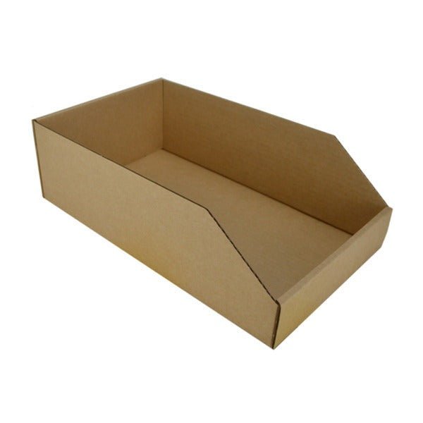 SAMPLE - B Flute - Pick Bin Box & Part Box 17973 (One Piece Self Locking Cardboard Storage Box) - Kraft Brown - PackQueen