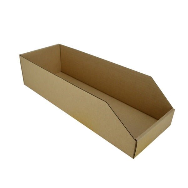 SAMPLE - B Flute - Pick Bin Box & Part Box 17976 (One Piece Self Locking Cardboard Storage Box) - Kraft Brown - PackQueen