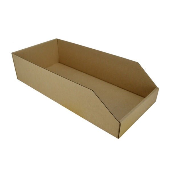SAMPLE - B Flute - Pick Bin Box & Part Box 17977 (One Piece Self Locking Cardboard Storage Box) - Kraft Brown - PackQueen