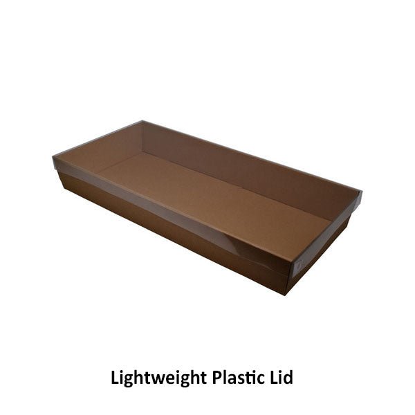 SAMPLE - Brown Catering Tray 80mm High - Large with optional lid (Lid Sold Separately) - PackQueen