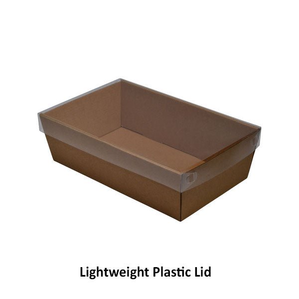 SAMPLE Brown Catering Tray 80mm High - Small with optional lid (Lid Sold Separately) - PackQueen