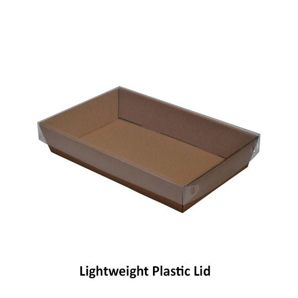 SAMPLE - Brown Catering Tray - Small 50mm High with optional lid - PackQueen
