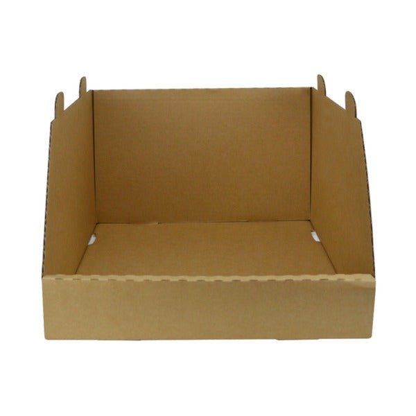 SAMPLE - C Flute - Stackable Storage & Bin Box 18032 (One Piece Self Locking Cardboard Storage Box) - Kraft Brown - PackQueen
