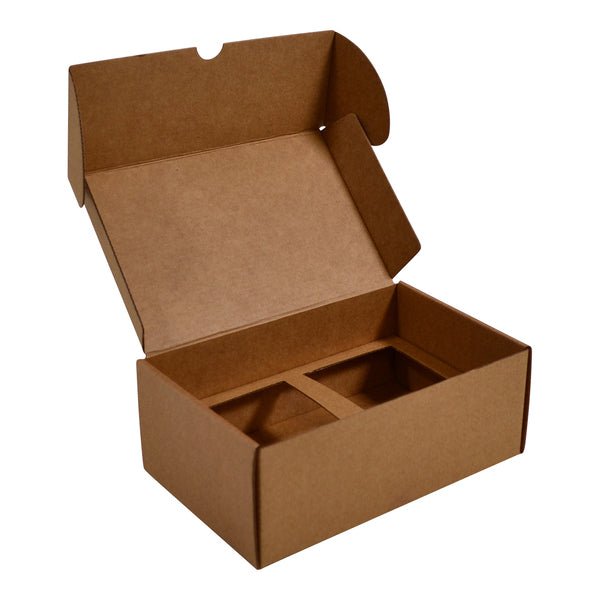 SAMPLE - Candle 2 Oxford/Cambridge Jar Pack Medium Wood with Insert- Kraft Brown - PackQueen