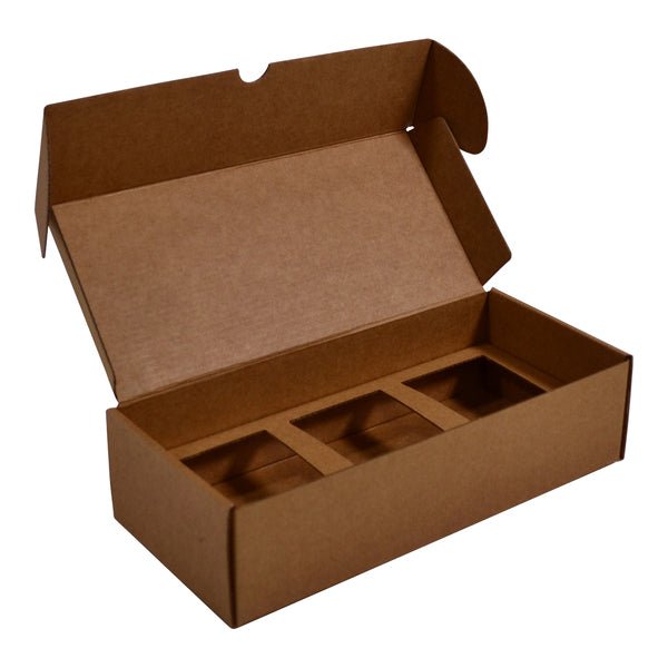 SAMPLE - Candle 3 Oxford/Cambridge Jar Pack Small Wood with Insert - Kraft Brown - PackQueen