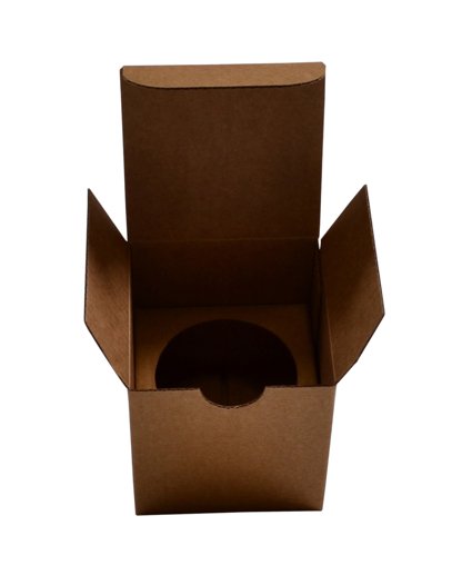 SAMPLE - Candle Small 1 Oxford/Cambridge Jar Pack Upright with Insert - Kraft Brown - PackQueen