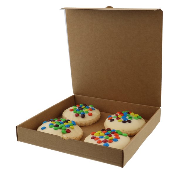 SAMPLE - Cardboard Large Multi Square Cookie Box - Kraft Brown - PackQueen