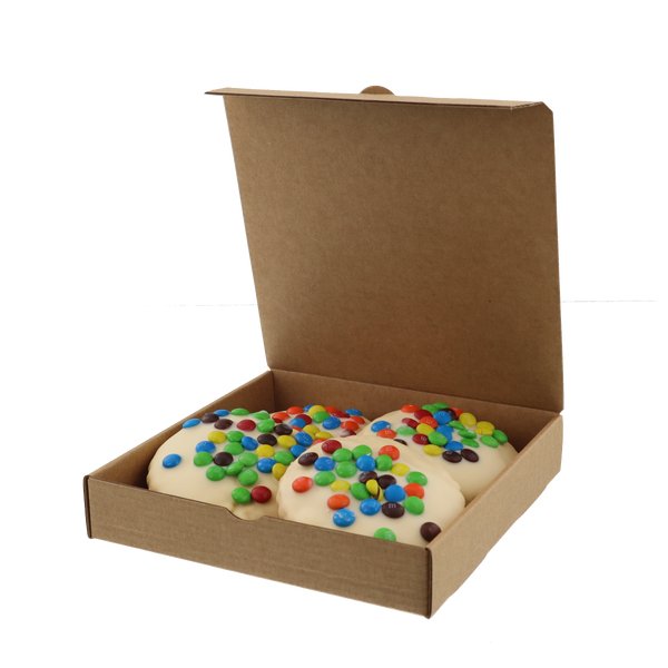 SAMPLE - Cardboard Small Multi Square Cookie Box - Kraft Brown - PackQueen