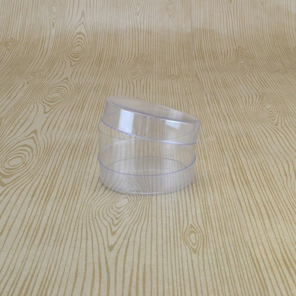 SAMPLE - Clear 60mm Cylinder Box 35mm High (Suitable for 1 Macaroon) - 60 x 60 x 35mm - PackQueen
