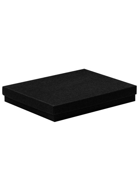 SAMPLE - Cotton Fill Box Large - Kraft Black 178 x 140 x 25mm (PQ2) - PackQueen