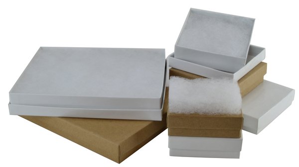 SAMPLE - Cotton Fill Box Medium - White 89 x 89 x 25mm - PackQueen