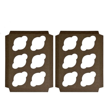 SAMPLE - E flute - 12 Cupcake Box Mailer Insert 28858 - Box Sold Separately (Please see 700-28857) - Kraft Brown - PackQueen