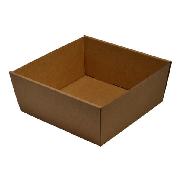SAMPLE - E Flute - 80mm High Large Square Catering Tray - Kraft Brown (lid sold separately) - PackQueen