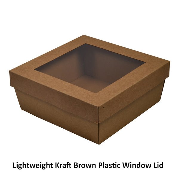 SAMPLE - E Flute - 80mm High Medium Square Catering Tray - Kraft Brown (lid sold separately) - PackQueen