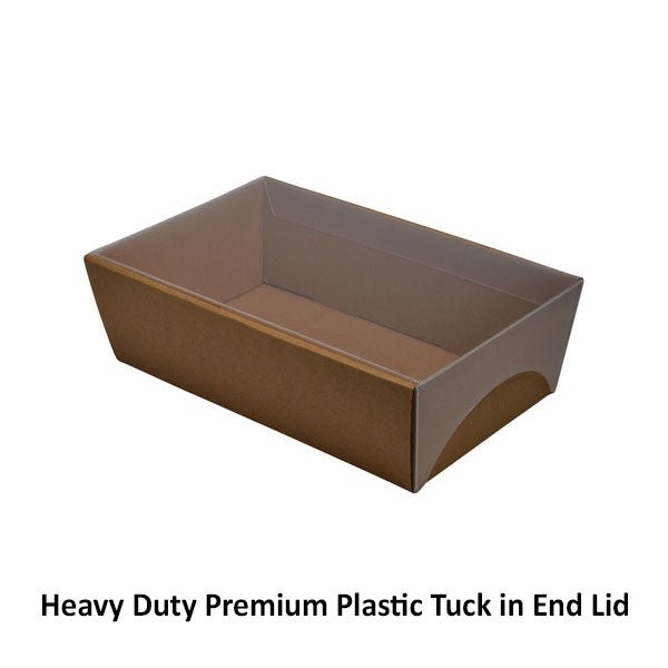 SAMPLE - E Flute - 80mm High Small Rectangle Catering Tray - Kraft Brown (lid sold separately) - PackQueen