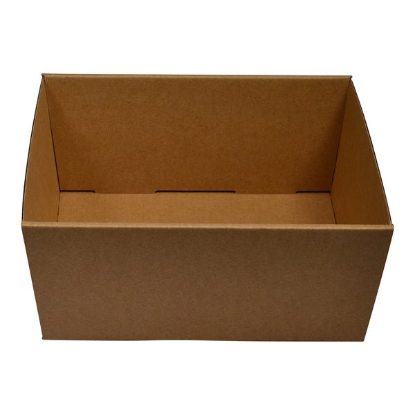 SAMPLE - E Flute - 80mm High Small Square Catering Tray - Kraft Brown (lid sold separately) - PackQueen