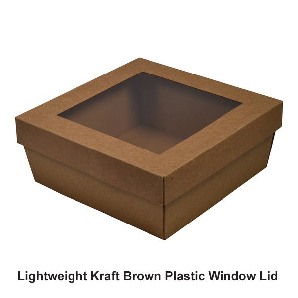 SAMPLE - E Flute - 80mm High Small Square Catering Tray - Kraft Brown (lid sold separately) - PackQueen