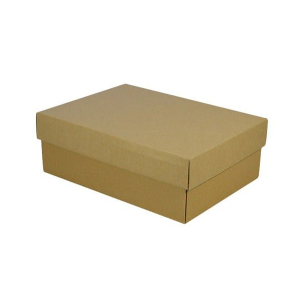 SAMPLE - E Flute - A4 Cardboard Gift Box (Base & Lid) - 100mm High - Kraft Brown - PackQueen