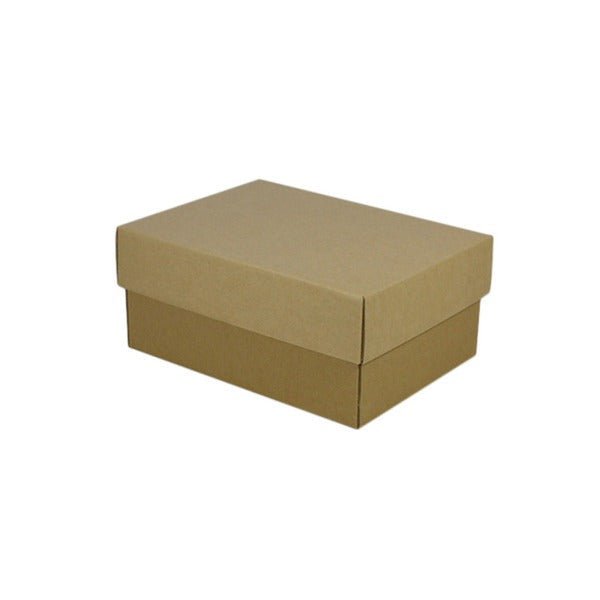 SAMPLE - E Flute - A5 Cardboard Gift Box (Base & Lid) -100mm High - Kraft Brown - PackQueen