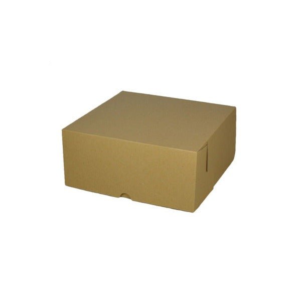 SAMPLE - E Flute - Cardboard Cake Box 10 x 10 x 6 inches - Kraft Brown - PackQueen