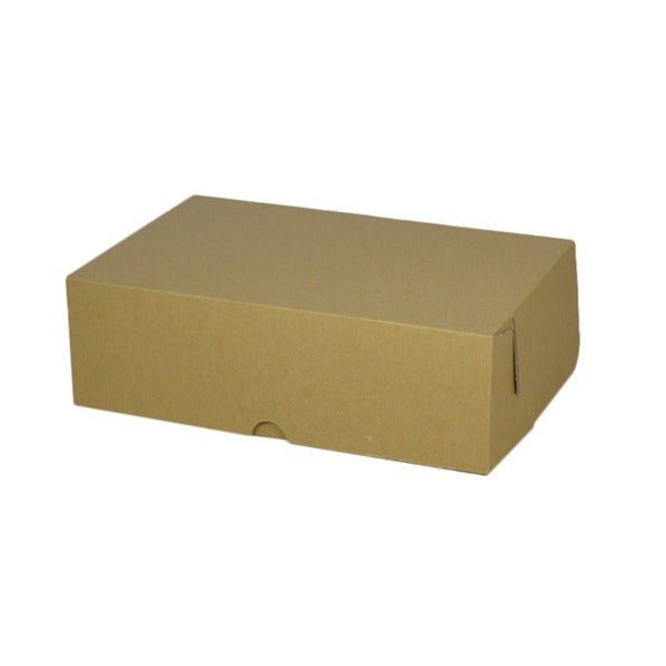 SAMPLE - E Flute - Cardboard Cake Box 11 x 7 x 3.5 inches - Kraft Brown - PackQueen