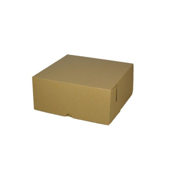 SAMPLE - E Flute - Cardboard Cake Box 6 x 6 x 4 inches - Kraft Brown - PackQueen