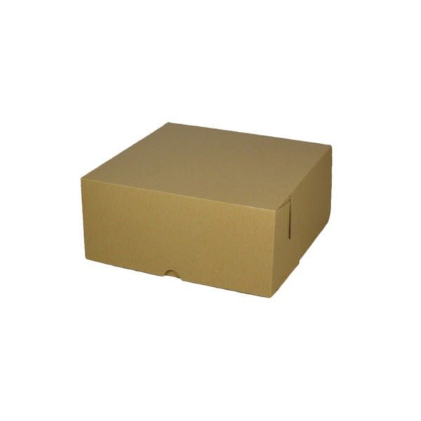 SAMPLE - E Flute - Cardboard Cake Box 7 x 7 x 3 inches - Kraft Brown - PackQueen