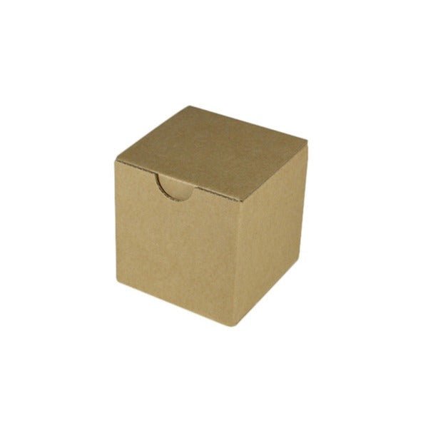 SAMPLE - E Flute - Cardboard Candle Box/Jam Box (100mm Cube) - Kraft Brown - PackQueen