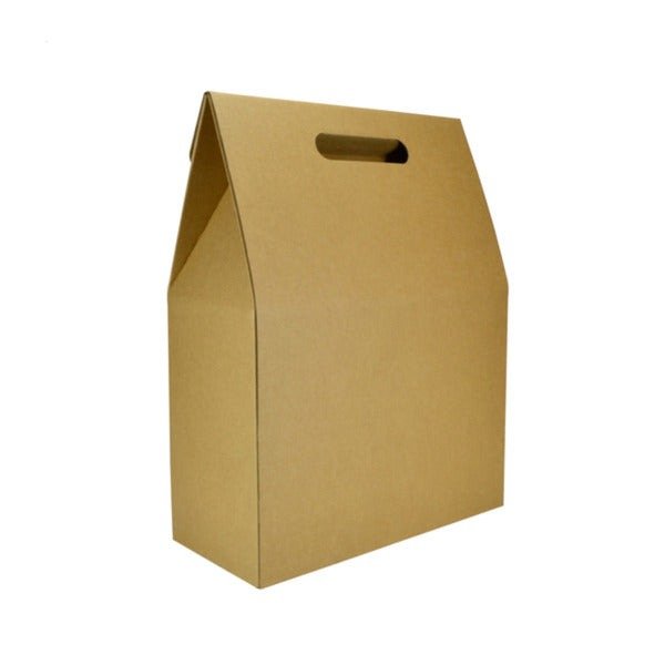 SAMPLE - E Flute - Gable Top Hamper Box 19265 - Kraft Brown - PackQueen
