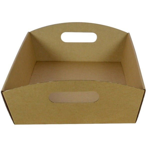 SAMPLE - E Flute - Large Cardboard Hamper Tray - Kraft Brown - PackQueen